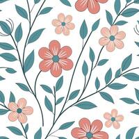 Vintage inspired summer flowers seamless pattern with faded floral prints and soft muted colors for a nostalgic feel concept as Nostalgic summer flower pattern with vintage floral Clean Pro vector