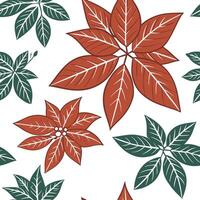 Vintage poinsettia seamless tile pattern with antique red hues and muted greens perfect for classic living rooms concept as Antique red hues and muted greens create vintage seamles Clean Pro vector