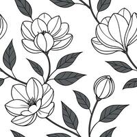 Vintage spring flower seamless pattern with peonies and magnolias for sophisticated interiors concept as Elegant peonies and magnolias seamlessly patterned for a vintage inspired s Clean Pro vector