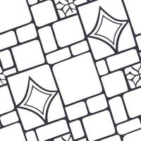Vintage square mosaic seamless pattern nostalgic isolated white background suitable for retro inspired apparel textiles brand identity concept as Nostalgic mosaic of square tiles o Clean Pro vector