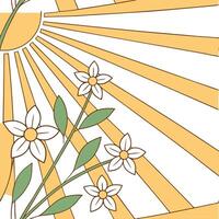 Vintage spring sunshine seamless pattern with muted colors and soft sunburst for retro style spring decor concept as Retro spring sunshine pattern with muted sunburst and soft ligh Clean Pro vector