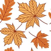 Warm autumn leaves seamless tile pattern with maple and chestnut leaves for cozy fall spaces concept as Maple and chestnut leaves arranged seamlessly in warm tones for creating coz Clean Pro vector