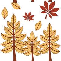 Warm autumn trees seamless tile pattern with chestnut and fir trees for inviting seasonal decor concept as Chestnut and fir trees arranged seamlessly to create warm and inviting se Clean Pro vector