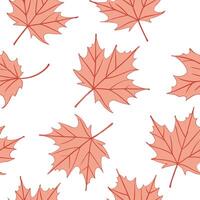 Watercolor maple leaves seamless pattern with soft brush strokes and white background concept as Soft watercolor maple leaves with gentle brush strokes creating a delicate seamless Clean Pro vector