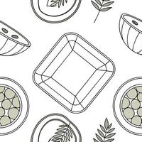 Watercolor tiles seamless background with eco friendly diyas for Sharad Purnima concept as Camera movement Zoom into the eco friendly diyas pattern Scene Seamless background with Clean Pro 3 vector