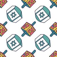 Watercolor tiles with Hanukkah dreidels made from upcycled fabrics concept as A seamless pattern of watercolor tiles featuring Hanukkah dreidels crafted from upcycled fabrics refle Clean Pro vector