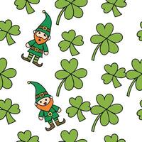 Whimsical leprechauns and shamrocks seamless tile pattern with vibrant green hues concept as Whimsical leprechauns amidst shamrocks create seamless tile pattern with vibrant green Clean Pro 2 vector