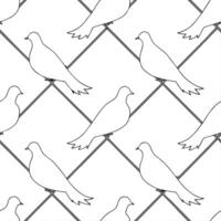 White dove peace tiles concept as Minimal design of white dove silhouettes forming a seamless pattern Camera follows the doves flight paths across the tiles Symbolizes inner peac Clean Pro vector