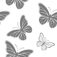White butterfly outline tiles concept as Seamless pattern of simple white butterfly outlines Camera follows the butterflies gentle flight across the tiles Represents transformati Clean Pro vector
