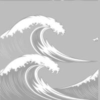 White emotional wave tiles concept as Seamless pattern of simple white wave outlines representing emotional fluctuations Camera pans across the waves suggesting emotional journey Clean Pro vector
