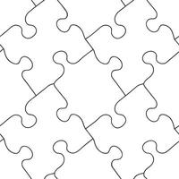 White puzzle piece tiles concept as Seamless pattern of white puzzle pieces fitting together Camera follows the connections between pieces suggesting unity Represents mental heal Clean Pro vector