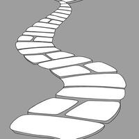 White stepping stone tiles concept as Minimal design of white stepping stones forming a seamless pattern Camera slowly moves along the path created by the stones Symbolizes menta Clean Pro vector