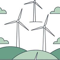 Wind Energy Tiles concept as Seamless background tiles featuring wind turbines symbolizing renewable energy and zero waste principles in Photo Stock Concept Clean Pro vector
