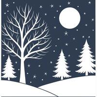 Winter nights seamless pattern with glittering ice crystals soft moonlight and snowy trees for a cold tranquil winter night concept as Tranquil winter night pattern with glittering Clean Pro vector