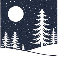 Winter nights seamless pattern with starry skies snow covered trees and soft moonlight for a peaceful tranquil atmosphere concept as Serene winter night pattern with starry skies s Clean Pro vector