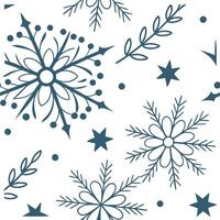 Winter seamless pattern with snowflakes icy textures and frost designs for a crisp cold season vibe concept as Crisp winter pattern with snowflakes icy textures and frost for a fre Clean Pro vector