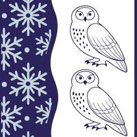Winter snowflakes and snowy owls seamless tile pattern with mystical winter elements concept as Mystical snowy owls paired with winter snowflakes create a seamless tile pattern wit Clean Pro vector