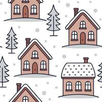 Winter snow seamless pattern with snow covered trees frosty branches and sparkling snowflakes for a magical winter look concept as Magical winter snow pattern with snow covered tre Clean Pro 2 vector