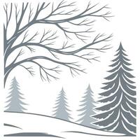 Winter snow seamless pattern with snow covered trees frosty branches and sparkling snowflakes for a magical winter look concept as Magical winter snow pattern with snow covered tre Clean Pro vector