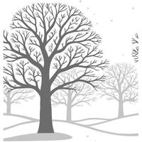 Winter trees seamless pattern with snow covered branches and icy textures for a peaceful cold season design concept as Serene winter trees pattern with snow covered branches and fr Clean Pro 3 vector