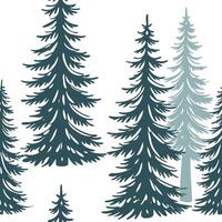 Winter trees seamless pattern with evergreen trees snowy branches and icy textures for a festive winter design concept as Festive winter trees pattern with evergreen trees snowy br Clean Pro vector