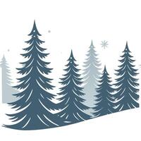 Winter trees seamless pattern with snowy pine trees forest background and soft snowflakes for a quiet winter forest concept as Quiet winter forest pattern with snowy pine trees sof Clean Pro vector