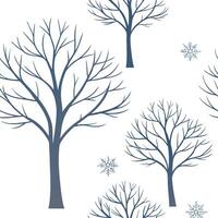 Winter trees seamless pattern with snow covered branches and icy textures for a peaceful cold season design concept as Serene winter trees pattern with snow covered branches and fr Clean Pro 2 vector