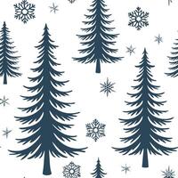 Winter trees seamless pattern with tall pine trees and light snow for a serene winter forest scene concept as Serene winter trees pattern with pine trees and light snow ideal for a Clean Pro 2 vector