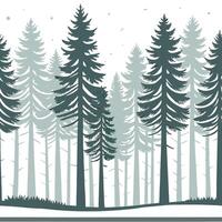 Winter trees seamless pattern with tall pine trees and light snow for a serene winter forest scene concept as Serene winter trees pattern with pine trees and light snow ideal for a Clean Pro 3 vector