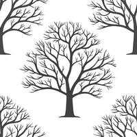 Winter trees seamless pattern with twisted branches and heavy snow for a dramatic cold weather effect concept as Dramatic winter trees pattern with twisted branches and heavy snow Clean Pro vector