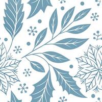 Winter whites seamless pattern with frost covered leaves snowflakes and icy textures for a delicate cold season feel concept as Delicate winter whites pattern with frost covered le Clean Pro vector