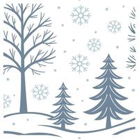 Winter whites seamless pattern with snowflakes frosted trees and soft snow for a serene peaceful winter design concept as Serene winter whites pattern with snowflakes frosted trees Clean Pro 4 vector