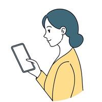 Woman holds smartphone with mockup chat box screen symbolizes digital communication and social network interaction concept as Highlights seamless messaging tools and their role in Clean Pro vector