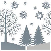 Winter whites seamless pattern with snowflakes frosted trees and soft snow for a serene peaceful winter design concept as Serene winter whites pattern with snowflakes frosted trees Clean Pro 5 vector