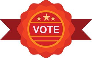 A red and orange badge with the word vote vector