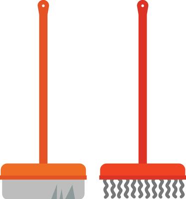 Two brushes with different shapes and sizes