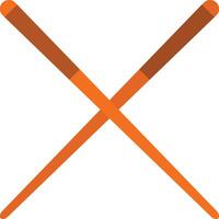 Two crossed wooden sticks on a white background vector