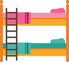 Bunk bed with two beds and a ladder vector