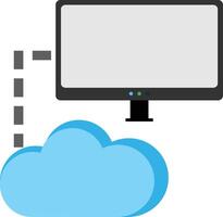 A computer monitor connected to a cloud vector