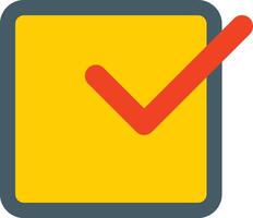 A check mark on a yellow square vector