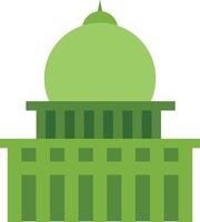 A green building with a dome on top vector