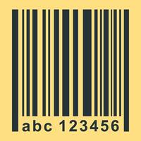 A barcode with the number 123436 vector