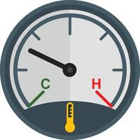 A gauge with a thermometer and a thermometer vector