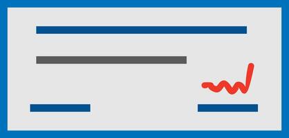 A blue and white square with a red line vector