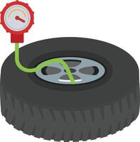 Car tire with gauge and gauge on it vector