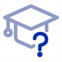 Query Graduation icon concept vector