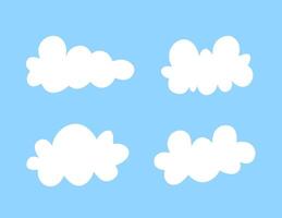 Cute and Simple White Cloud Element in Flat Style for Kids and Nature Themes vector