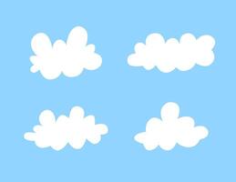 Cute and Simple White Cloud Element in Flat Style vector