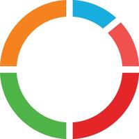 A circle with a red, green and blue color scheme vector