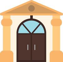 A building with two doors and a window vector